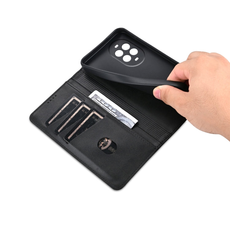 Funda de Cuero Azns con Tapa Magnética y Textura de Piel de Becerro para Huawei Nova 13 Pro (Negra)