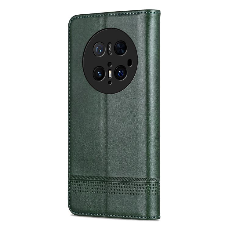 Funda Piel Sintética Azns con Tapa Magnética para Huawei Mate 70 Pro/70 Pro+ (Verde Oscuro)
