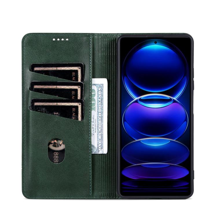 Funda Piel Sintética Azns con Tapa Magnética para Huawei Mate 70 Pro/70 Pro+ (Verde Oscuro)