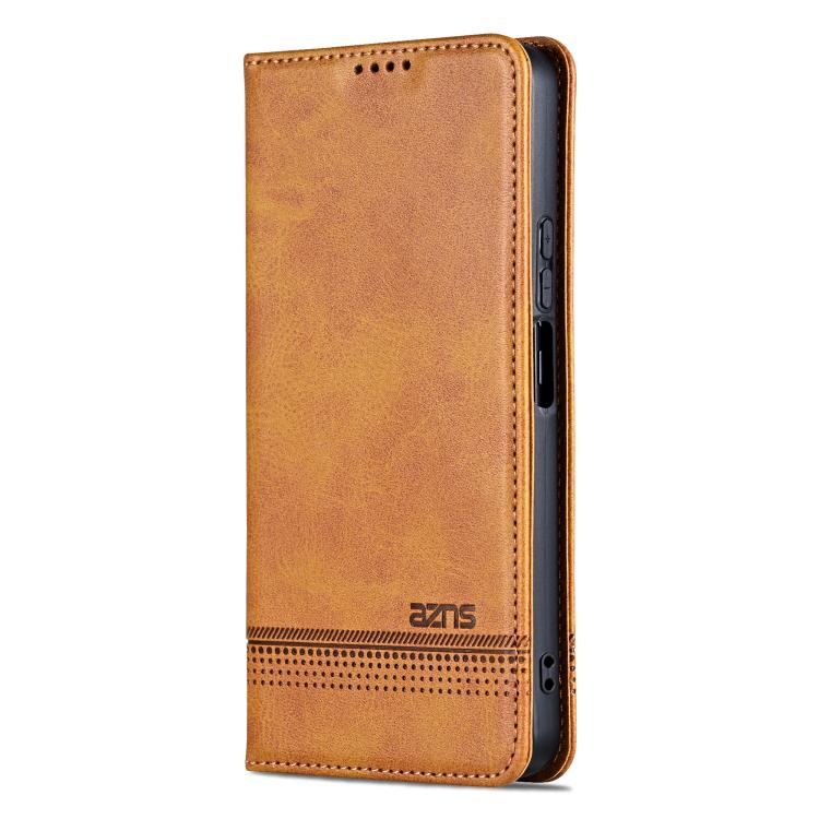 Funda de Piel Sintética con Tapa Magnética Azns para Huawei Mate 70 Pro/70 Pro+ (Marrón Claro)