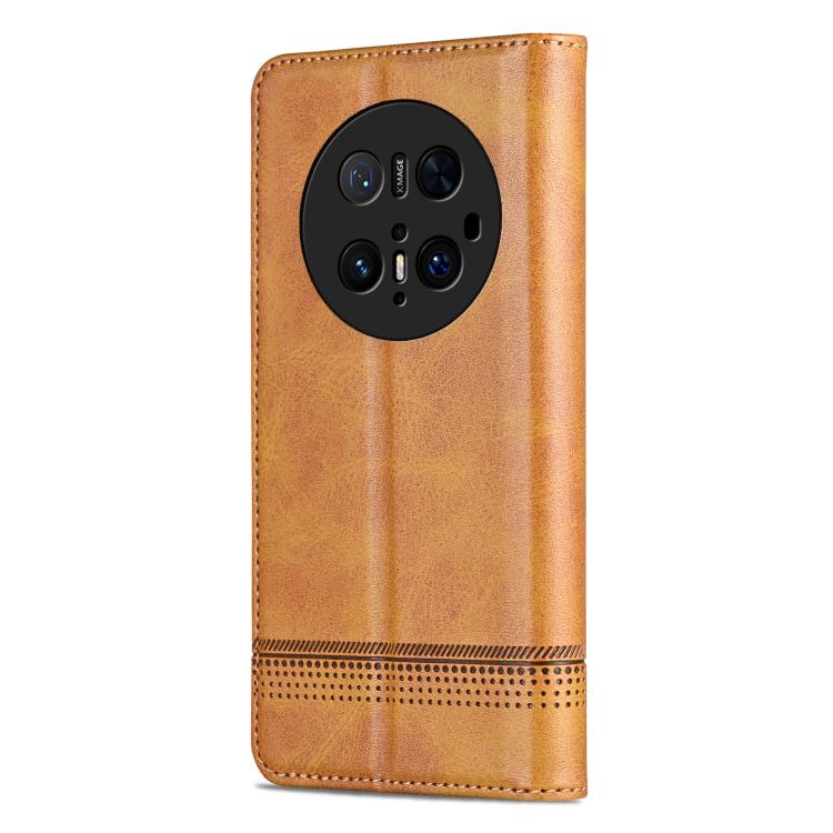 Funda de Piel Sintética con Tapa Magnética Azns para Huawei Mate 70 Pro/70 Pro+ (Marrón Claro)