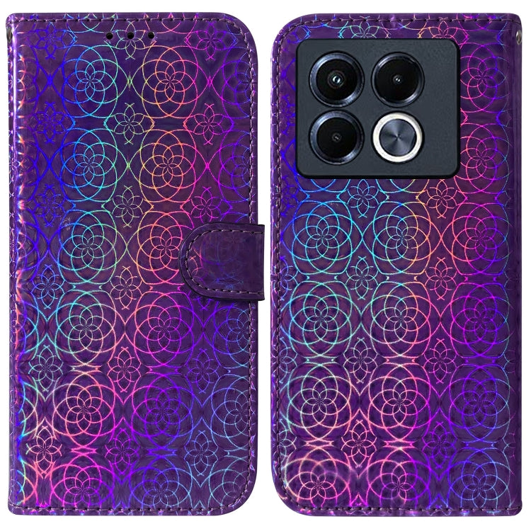 Funda de Cuero con Hebilla Magnética para Teléfono Infinix Note 40 5G (Morado)