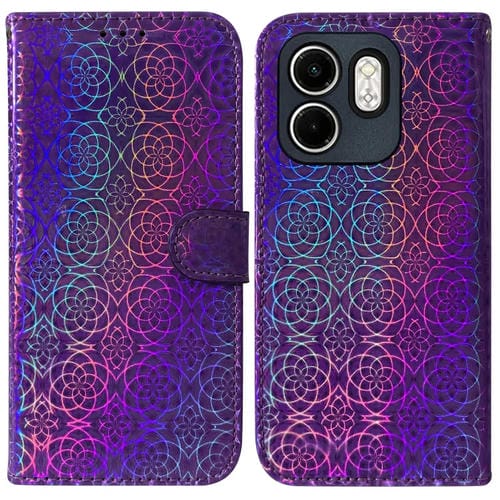 Funda de Cuero con Hebilla Magnética para Infinix Hot 50I Smart 9 (Morado)