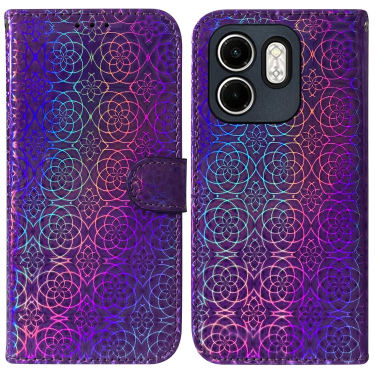Funda de Cuero con Hebilla Magnética para Infinix Hot 50I Smart 9 (Morado)