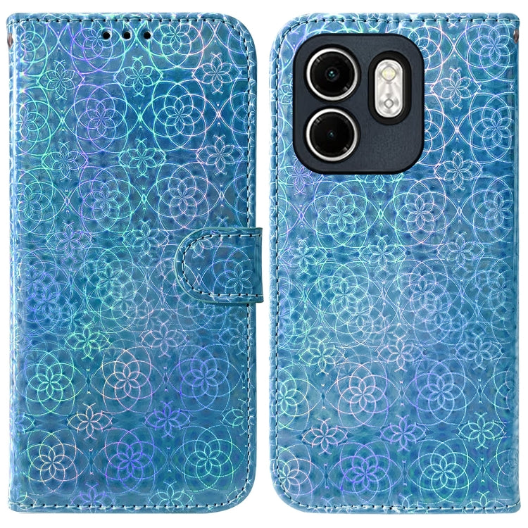 Funda de Cuero con Hebilla Magnética para Infinix Hot 50I y Smart 9 (Azul)