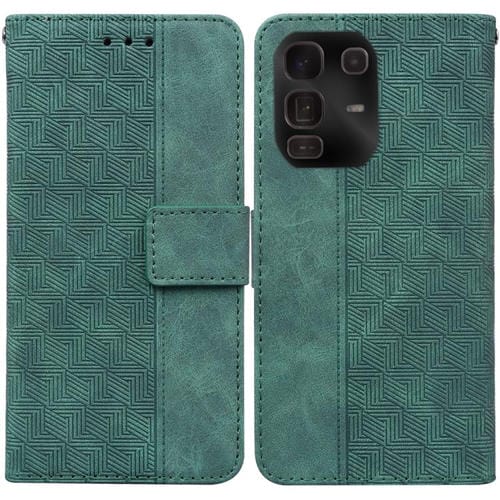 Funda de cuero con relieve geométrico para Infinix Note 50 Pro+ (verde)