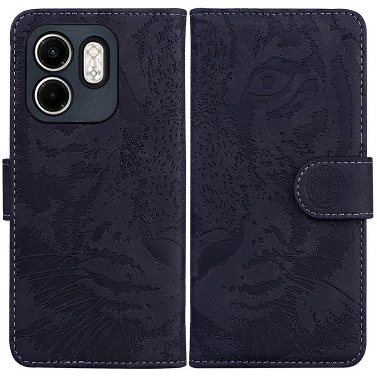 Funda de Cuero con Tapa y Estampado de Tigre para Infinix Hot 50I/Smart 9 (Negra)