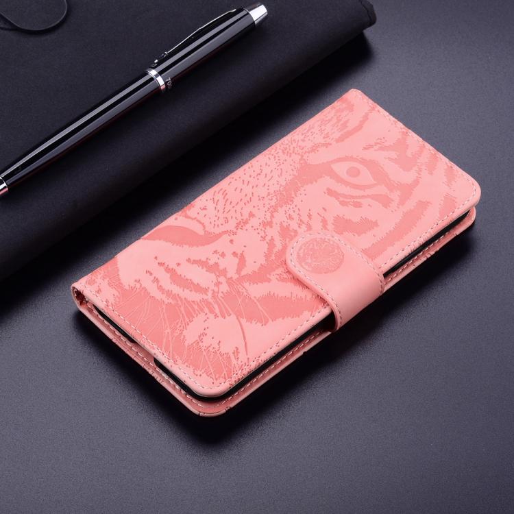 Funda de cuero con tapa y estampado de tigre para Infinix Hot 50 Pro+ 4G (rosa)
