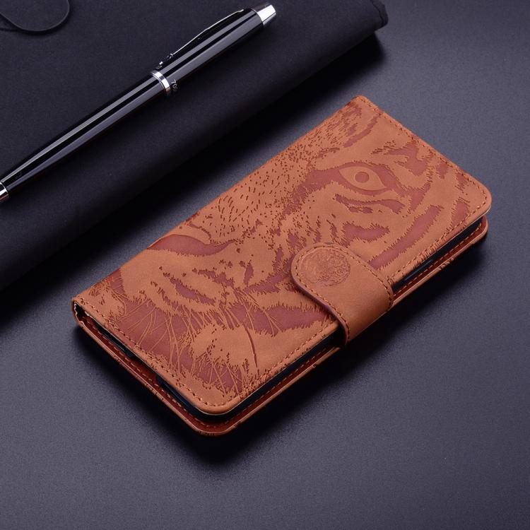 Funda de cuero con tapa y estampado de tigre para Infinix Zero 40 4G/5G (marrón)
