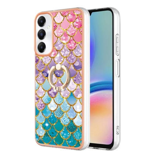 Estuche para Teléfono Samsung Galaxy A05S Imd TPU con Galvanoplastia y Anillo (Escamas de Colores)