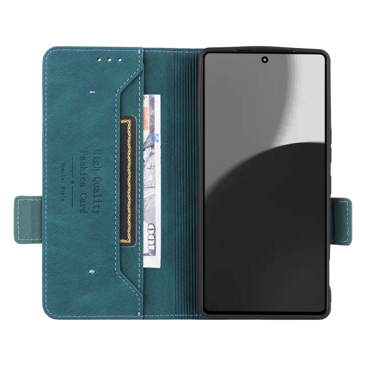 Funda de Cuero para Sharp Aquos R9 Pro con Cierre Magnético (Verde)