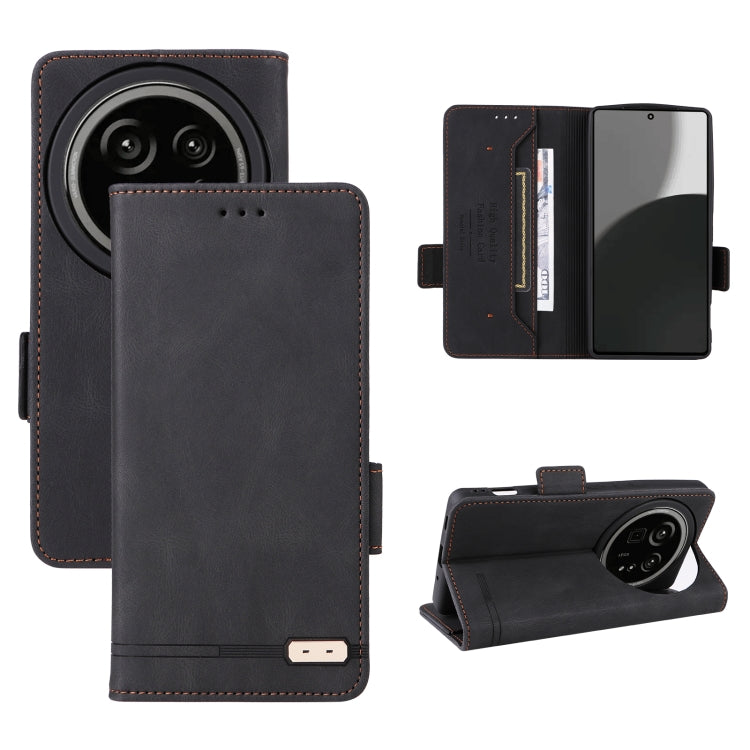 Funda de Cuero para Sharp Aquos R9 Pro con Cierre Magnético (Negra)
