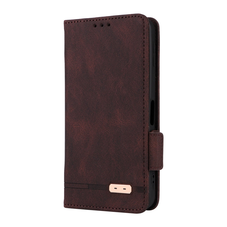 Funda de Cuero para Sharp Aquos Sense9 con Cierre Magnético (Marrón)