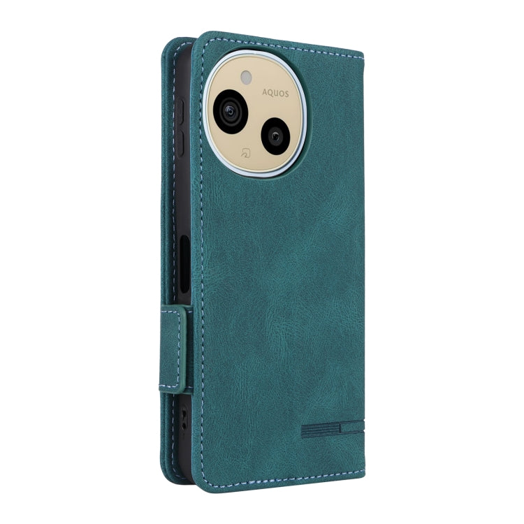 Funda de Cuero para Sharp Aquos Sense9 con Cierre Magnético (Verde)
