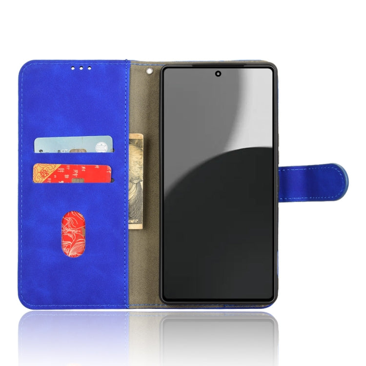 Funda de Cuero para Sharp Aquos R9 con Tapa Magnética y Tacto Agradable (Azul)