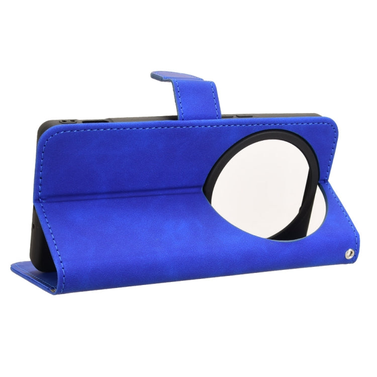 Funda de Cuero para Sharp Aquos R9 con Tapa Magnética y Tacto Agradable (Azul)