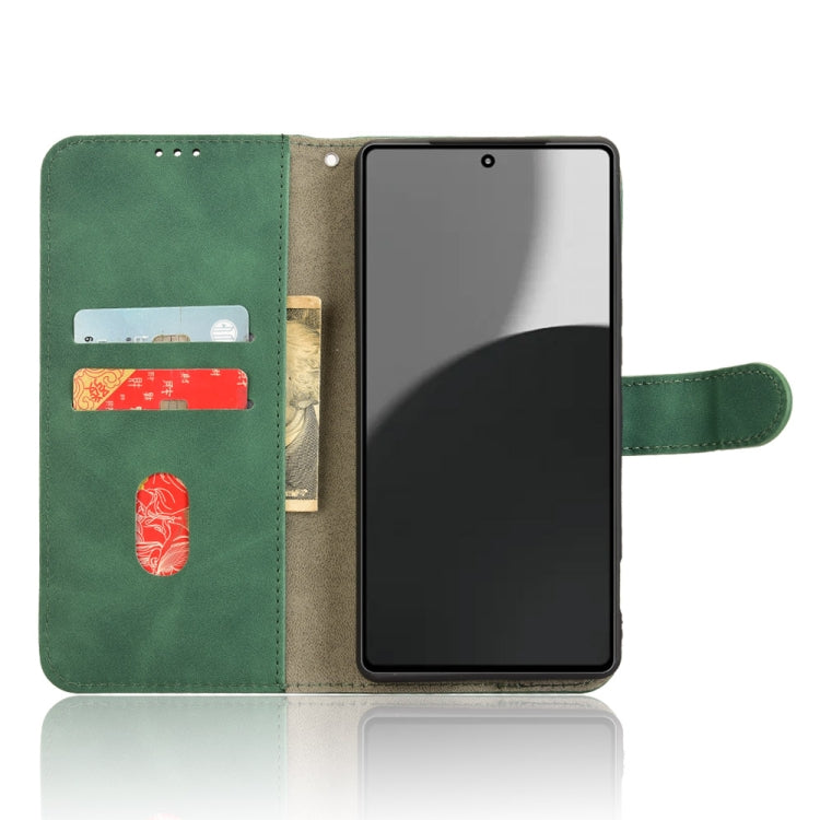 Funda de Cuero para Sharp Aquos R9 con Tapa Magnética y Tacto Agradable (Verde)