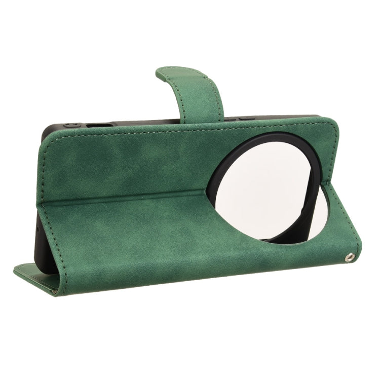 Funda de Cuero para Sharp Aquos R9 con Tapa Magnética y Tacto Agradable (Verde)