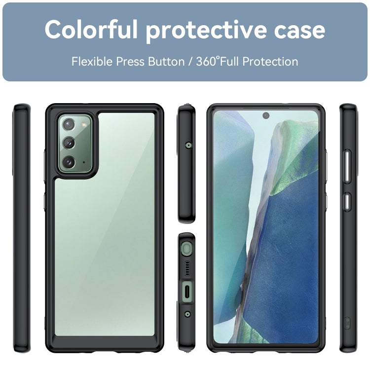 Para Samsung Galaxy Note20 Colorful Series Acrylic + TPU Phone Case (Negro)
