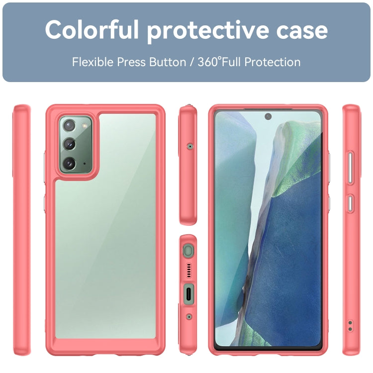 Para Samsung Galaxy Note20 Colorful Series Acrylic + TPU Phone Case (Rojo)