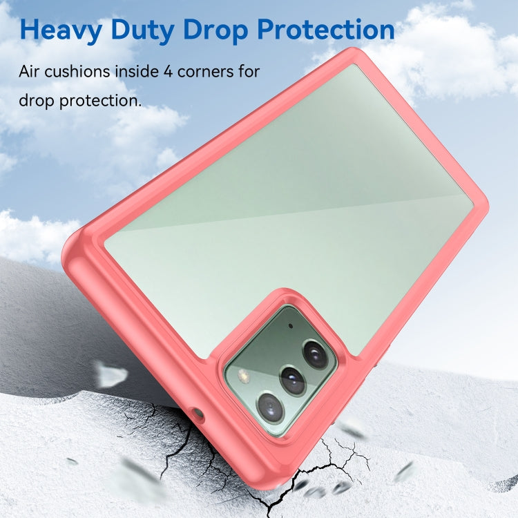 Para Samsung Galaxy Note20 Colorful Series Acrylic + TPU Phone Case (Rojo)