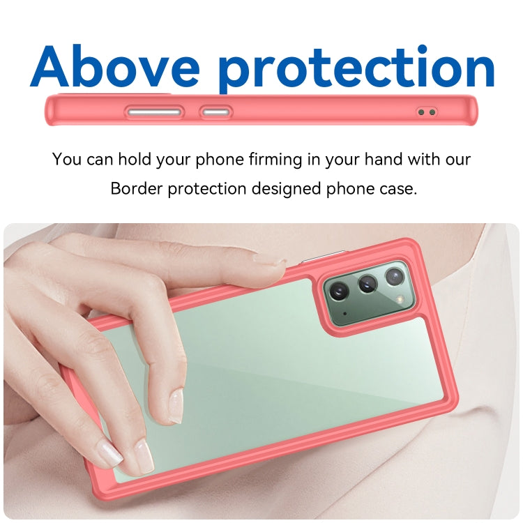 Para Samsung Galaxy Note20 Colorful Series Acrylic + TPU Phone Case (Rojo)