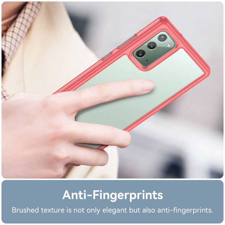 Para Samsung Galaxy Note20 Colorful Series Acrylic + TPU Phone Case (Rojo)