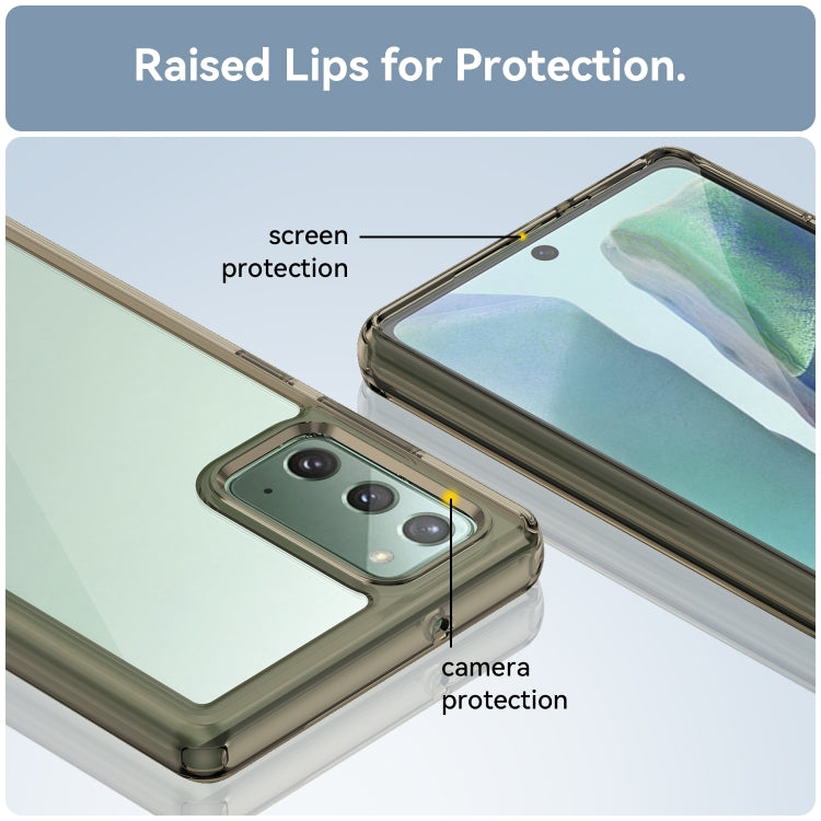 Para Samsung Galaxy Note20 Colorful Series Acrylic + TPU Phone Case (Gris transparente)