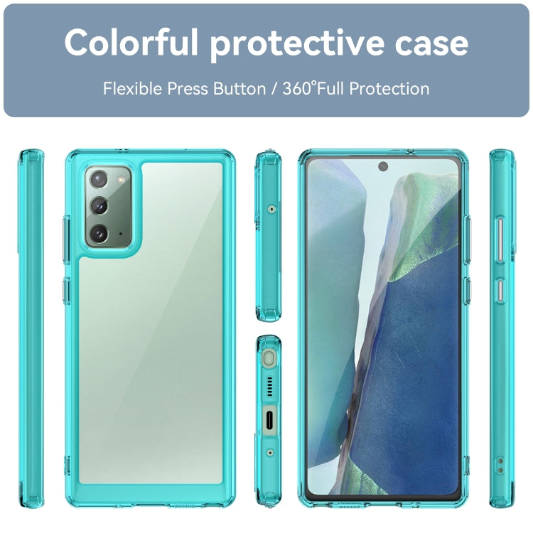Para Samsung Galaxy Note20 Colorful Series Acrylic + TPU Phone Case (Azul transparente)