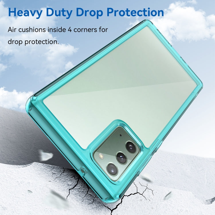 Para Samsung Galaxy Note20 Colorful Series Acrylic + TPU Phone Case (Azul transparente)
