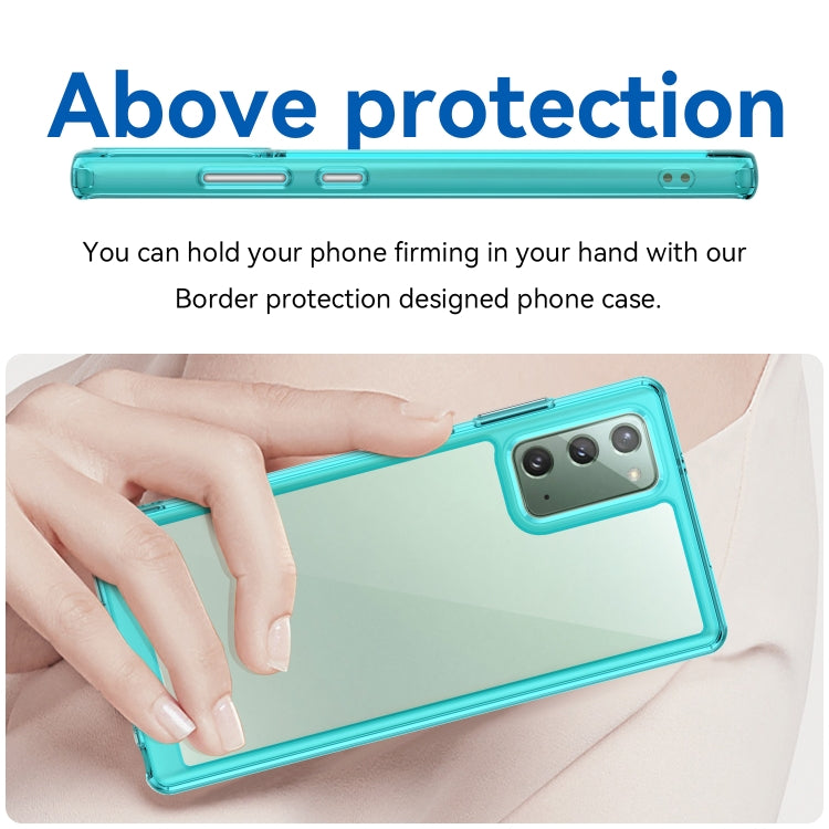 Para Samsung Galaxy Note20 Colorful Series Acrylic + TPU Phone Case (Azul transparente)