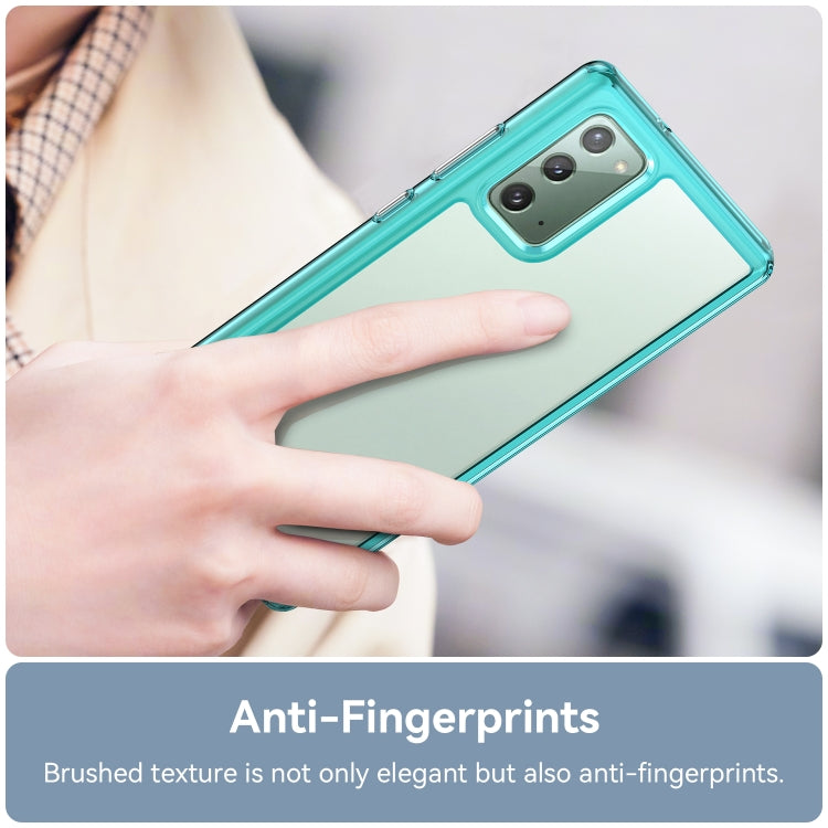 Para Samsung Galaxy Note20 Colorful Series Acrylic + TPU Phone Case (Azul transparente)