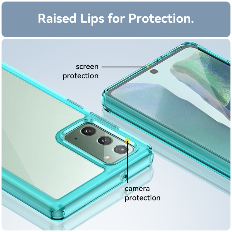 Para Samsung Galaxy Note20 Colorful Series Acrylic + TPU Phone Case (Azul transparente)
