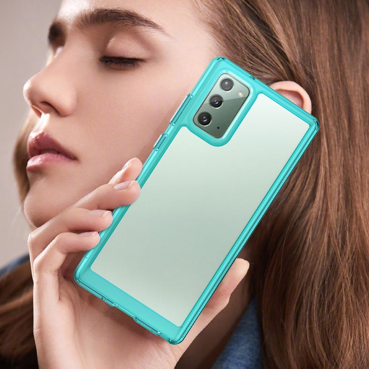 Para Samsung Galaxy Note20 Colorful Series Acrylic + TPU Phone Case (Azul transparente)