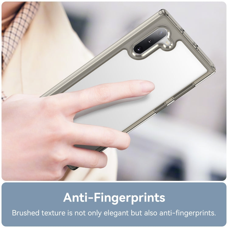 Para Samsung Galaxy Note10 Colorful Series Acrylic + TPU Phone Case (Gris transparente)