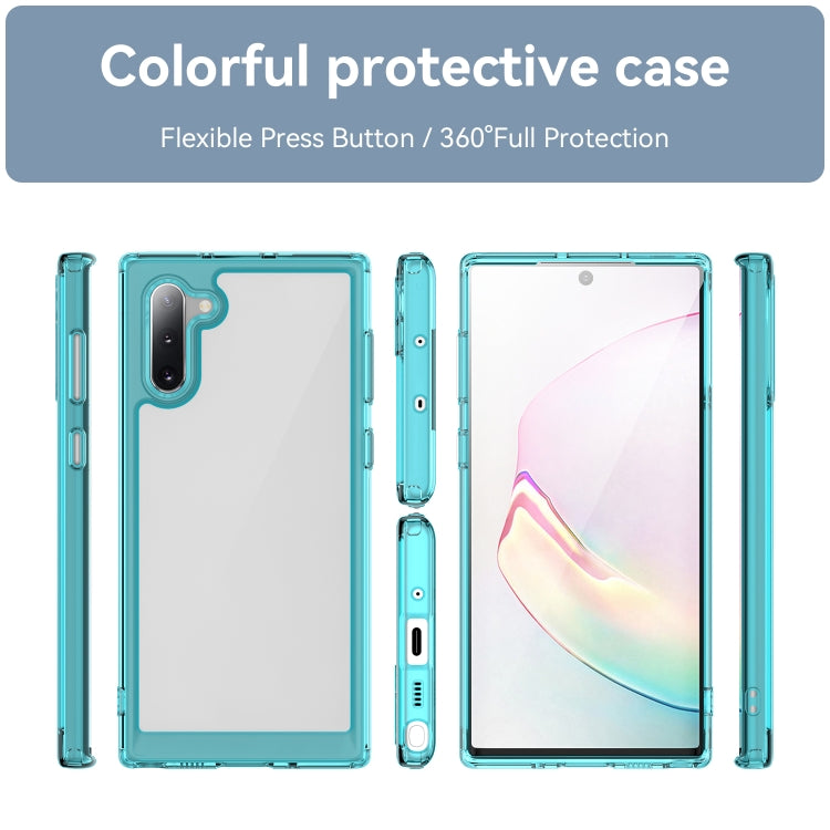 Para Samsung Galaxy Note10 Colorful Series Acrylic + TPU Phone Case (Azul transparente)
