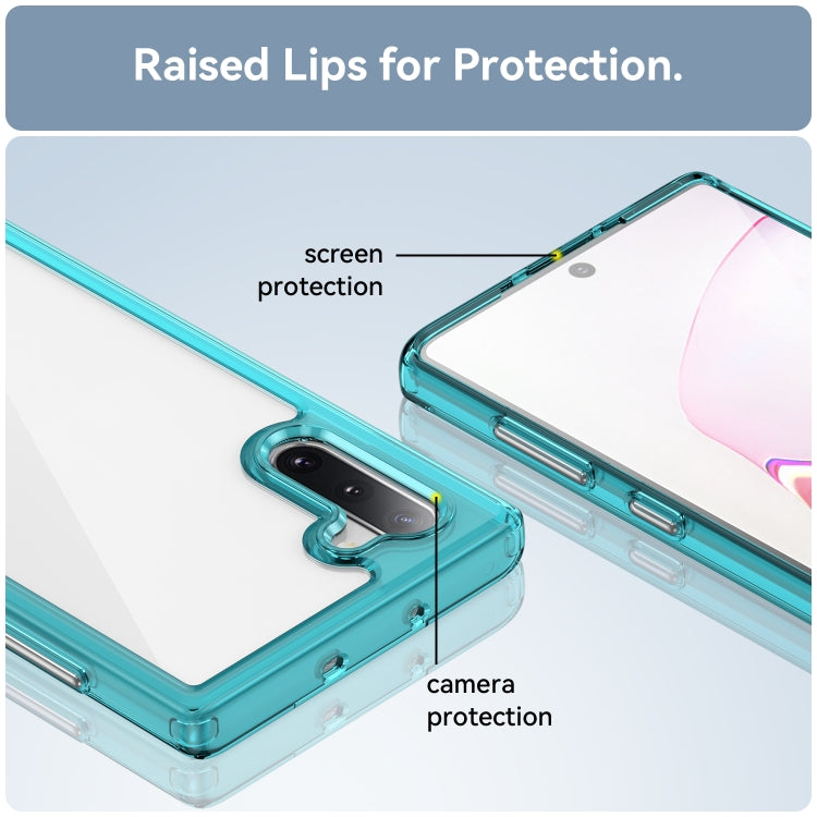 Para Samsung Galaxy Note10 Colorful Series Acrylic + TPU Phone Case (Azul transparente)
