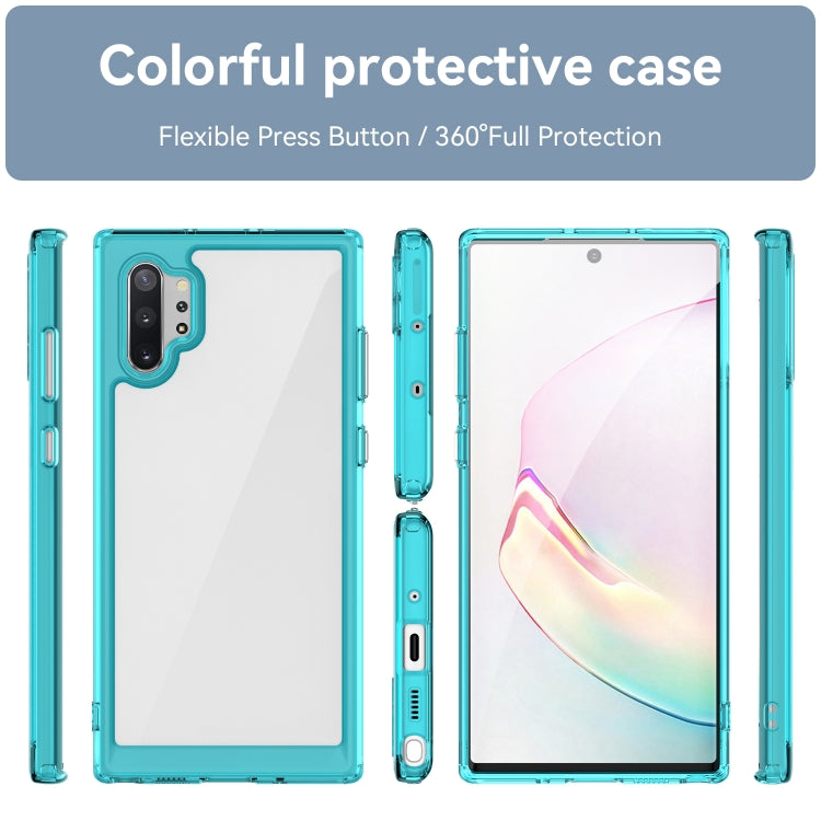 Para Samsung Galaxy Note10+ Colorful Series Acrylic + TPU Phone Case (Azul transparente)