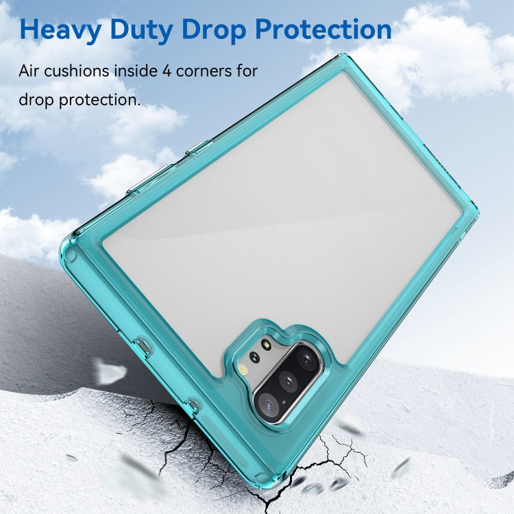 Para Samsung Galaxy Note10+ Colorful Series Acrylic + TPU Phone Case (Azul transparente)