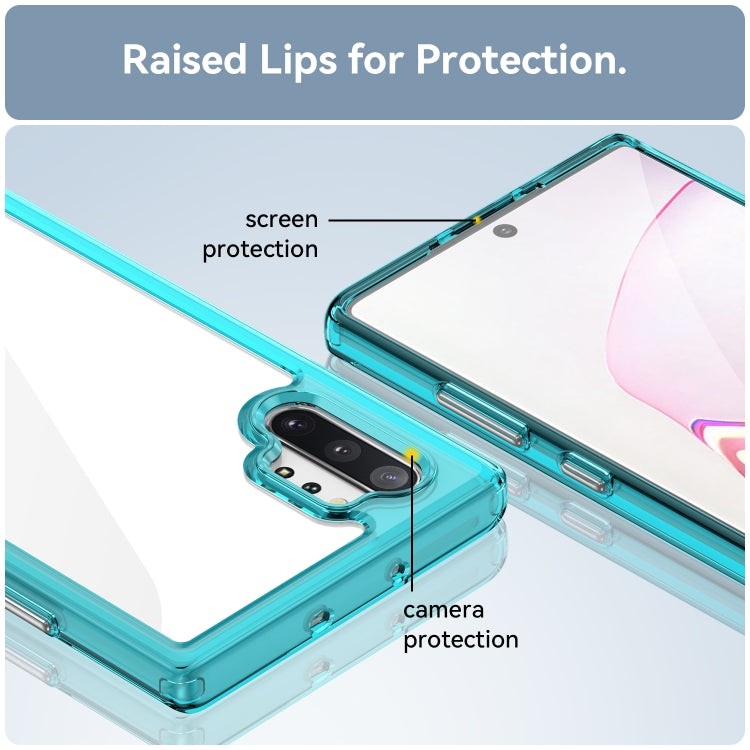 Para Samsung Galaxy Note10+ Colorful Series Acrylic + TPU Phone Case (Azul transparente)