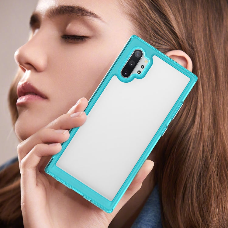 Para Samsung Galaxy Note10+ Colorful Series Acrylic + TPU Phone Case (Azul transparente)