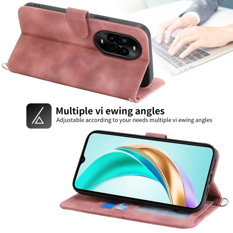Funda de Cuero con Relieve de Flores para Huawei Nova 13 Pro (Rosa)