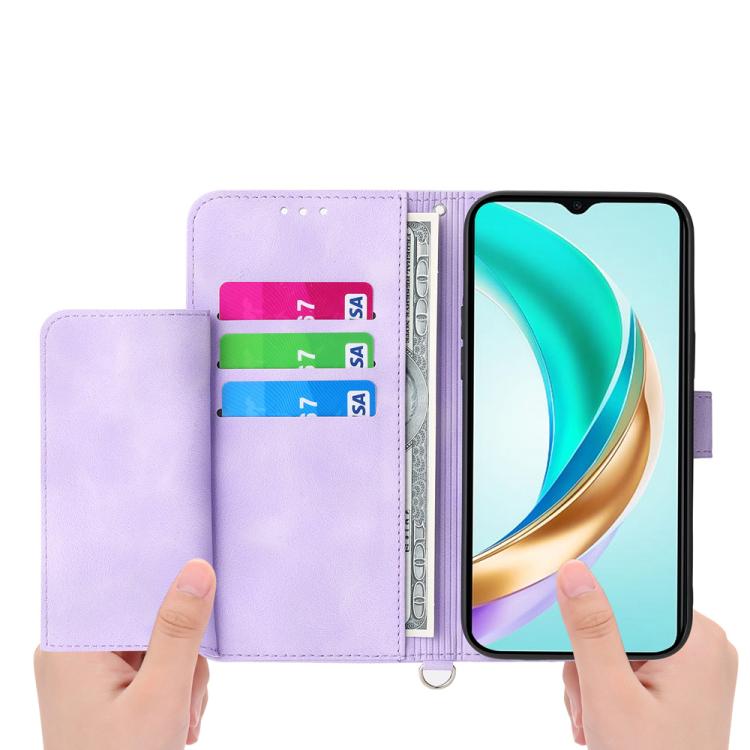 Funda de piel con relieve floral para Huawei Nova 14 Ultra (morado)