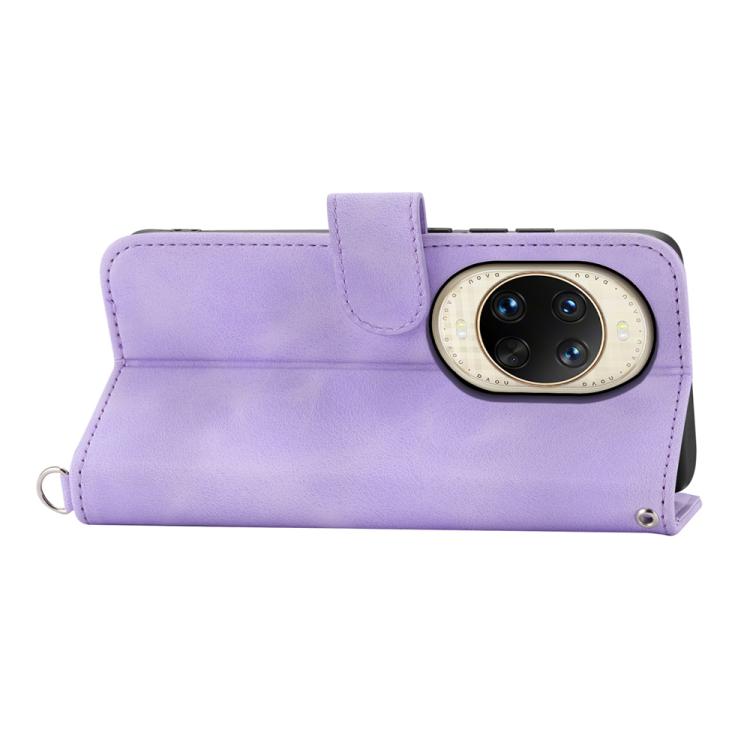 Funda de piel con relieve floral para Huawei Nova 14 Ultra (morado)