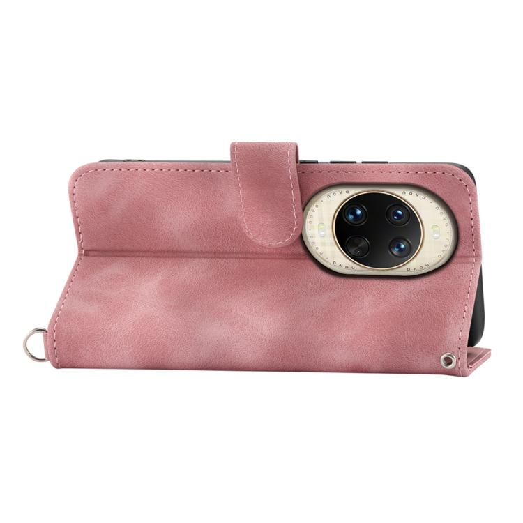 Funda de piel con relieve floral para Huawei nova 14 Ultra (rosa)