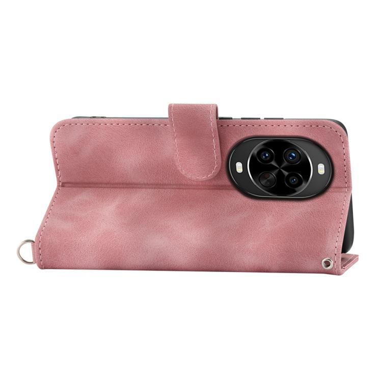 Funda de cuero con relieve floral para Huawei Nova 14 Pro (rosa)
