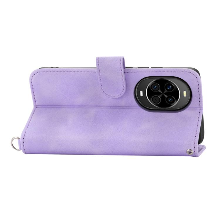 Funda de cuero con relieve floral para Huawei Nova 14 (morado)