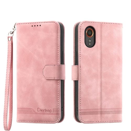 Funda para Samsung Galaxy Xcover 7 Dierfeng Dream Line TPU y Cuero PU (Rosa)