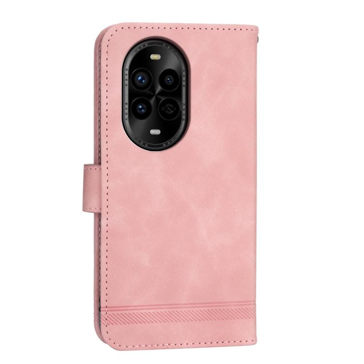 Funda híbrida de Cuero PU y TPU Dierfeng Dream Line para Huawei Nova 13 Pro (Rosa)