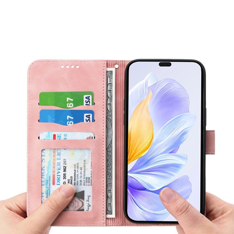Funda híbrida de Cuero PU y TPU Dierfeng Dream Line para Huawei Nova 13 Pro (Rosa)